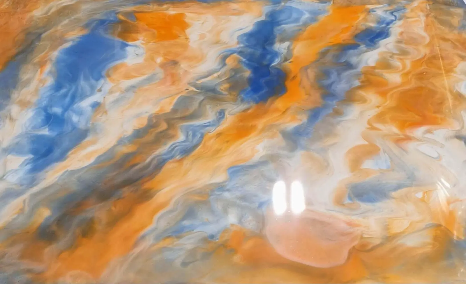 Edmonton Oilers themed custom epoxy floor